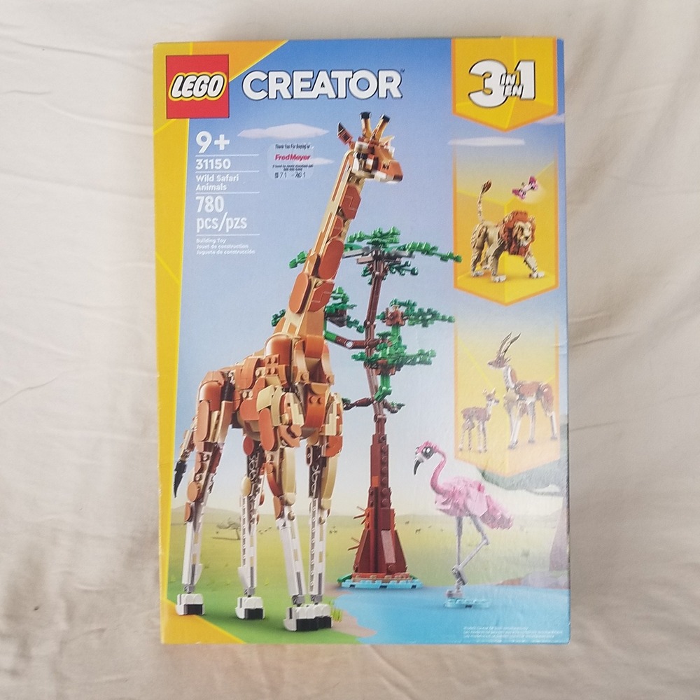 LEGO Creator 31150 Wild Safari Animals 3-in-1 Set 780pc New Giraffe Lion Gazelle